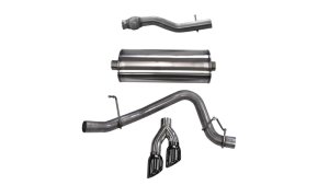 GMC Yukon XL 1500 Performance Exhaust - Single Side Exit - CORSA Performance - Cat-Back, Twin 4in Black Tips - Black - `15-`20